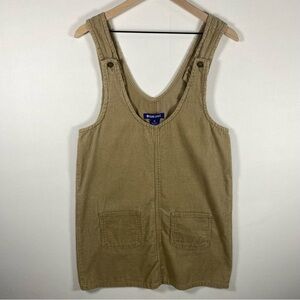 Corduroy Overall Dress MEDIUM grunge Vintage y2k 90s Tan Brown camel